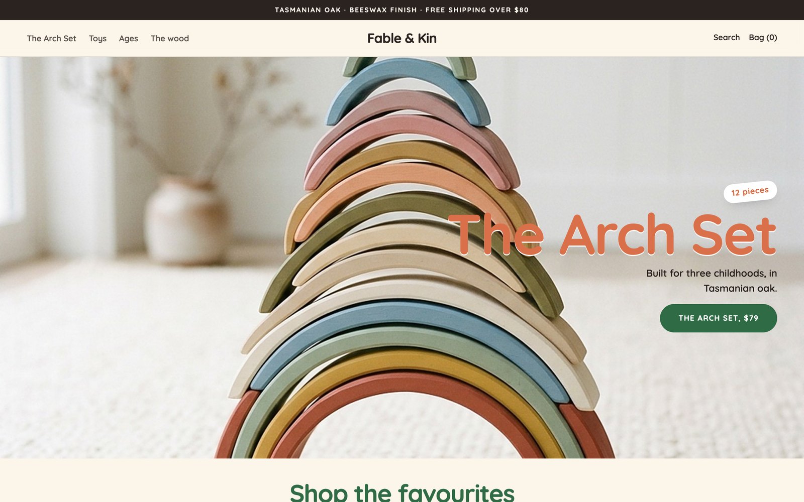 Fable & Kin homepage