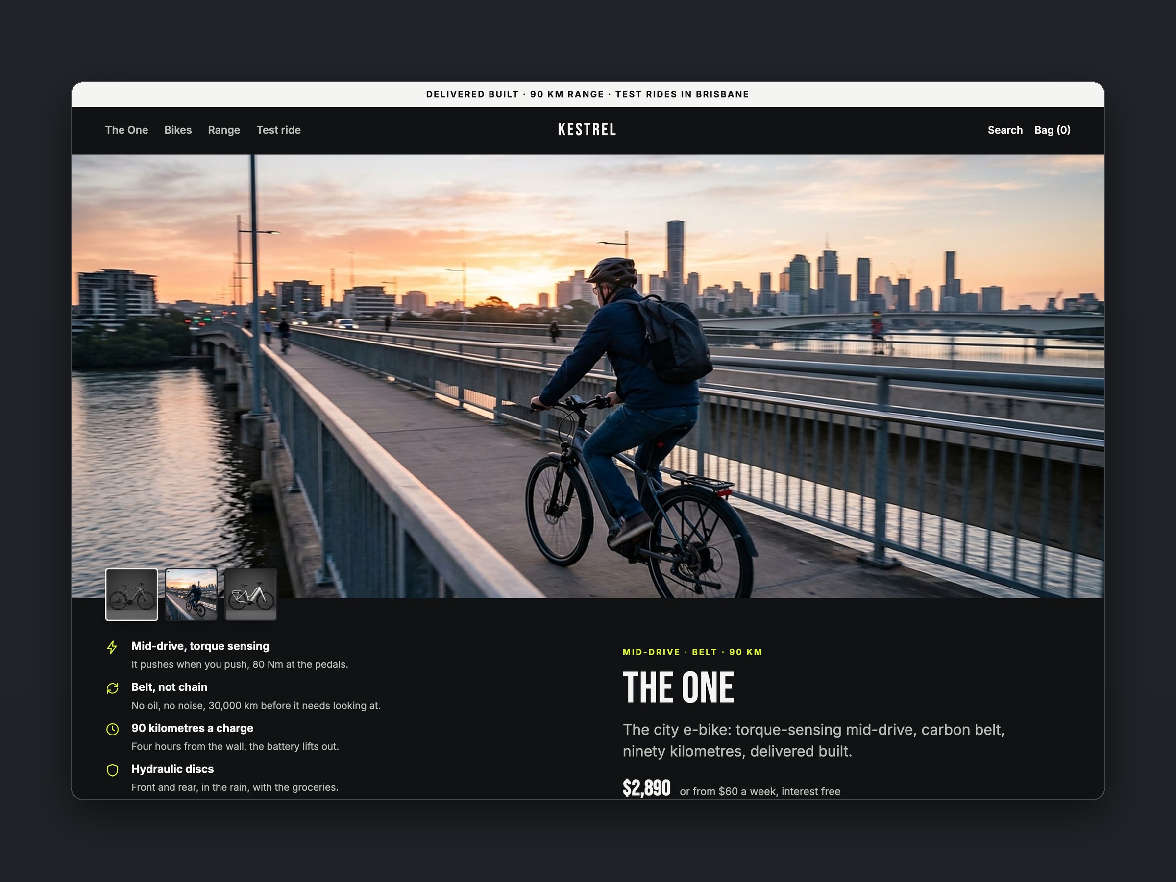 Kestrel store, product page
