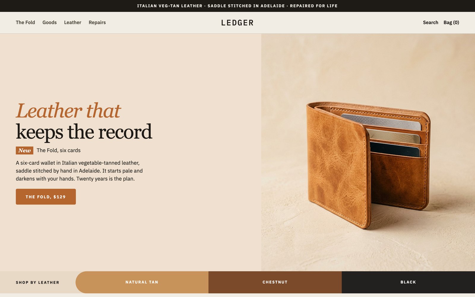 Ledger homepage