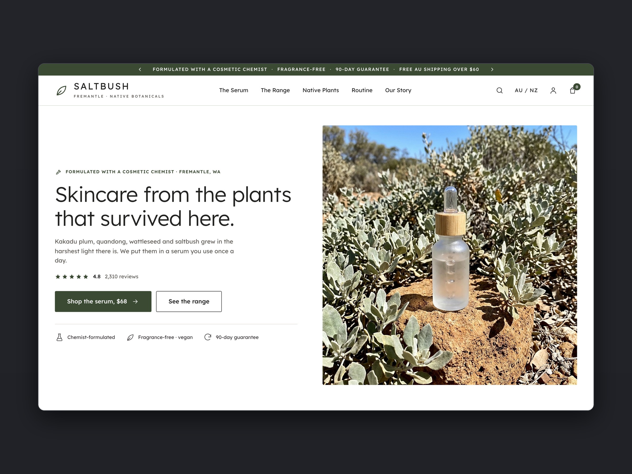 Saltbush store, homepage
